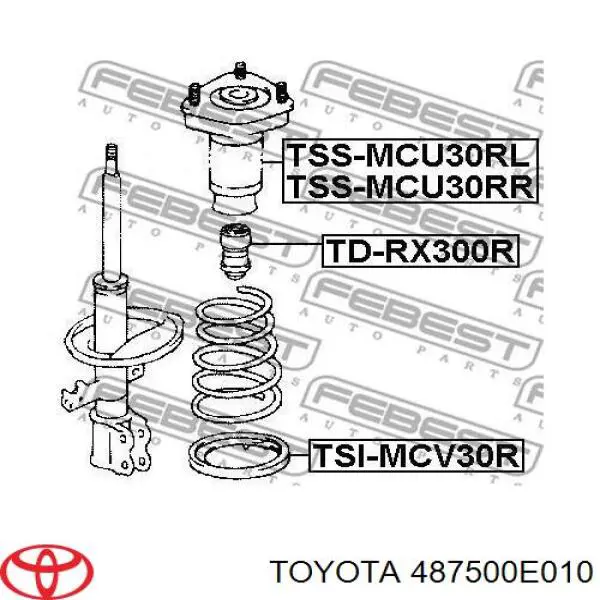 Do koszyka 487500E010 Toyota Poduszka amortyzatora tylnego prawego