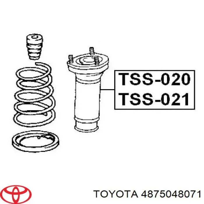 Poduszka amortyzatora tylnego prawego Toyota 4875048071 cena, od 43,56 USD