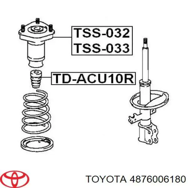 Do koszyka 4876006180 Toyota Poduszka amortyzatora tylnego lewego