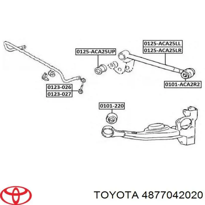 Do koszyka 4877042020 Toyota Wahacz zawieszenia tylnego poprzeczny