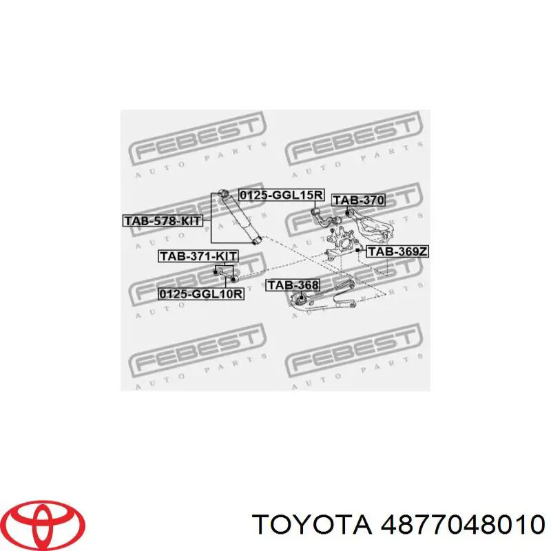 4877048010 Toyota wahacz zawieszenia tylnego górny lewy/prawy