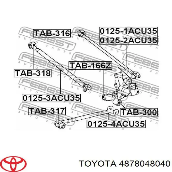 Drążek podłużny zawieszenia tylnego Toyota 4878048040 cena, od 46,54 USD