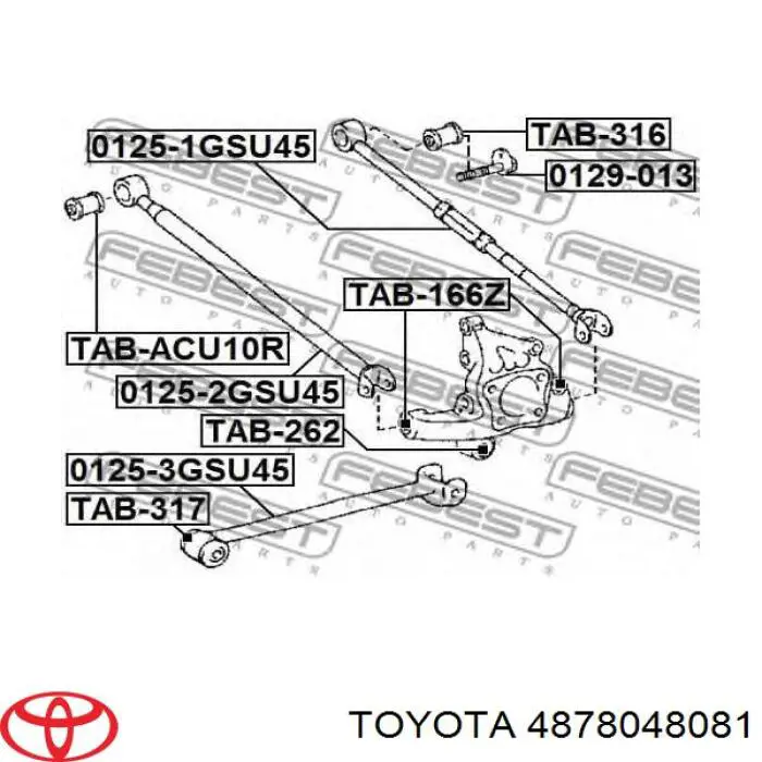 Do koszyka 4878048081 Toyota Drążek podłużny zawieszenia tylnego