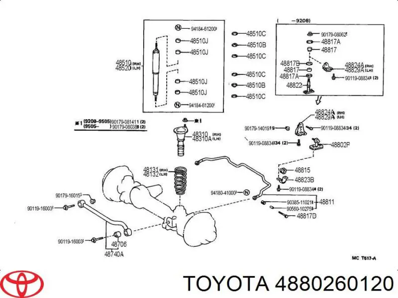 4880260120 Toyota Łącznik stabilizatora przedniego