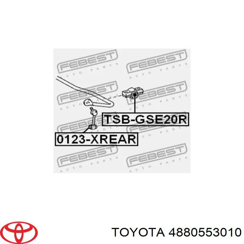 4880553010 Toyota tuleja stabilizatora tylnego