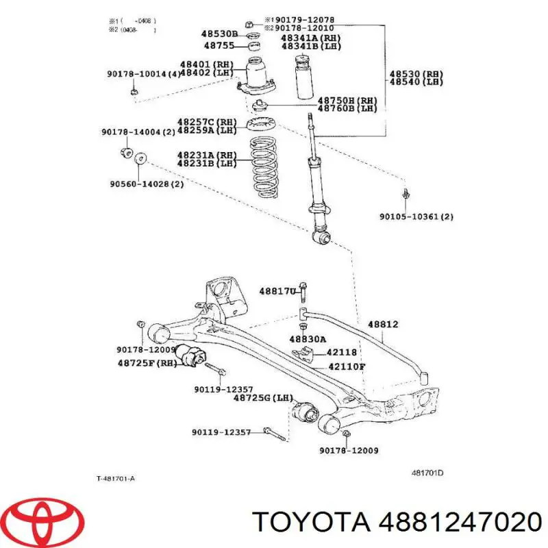 Stabilizator tylny do Toyota Prius  NHW20