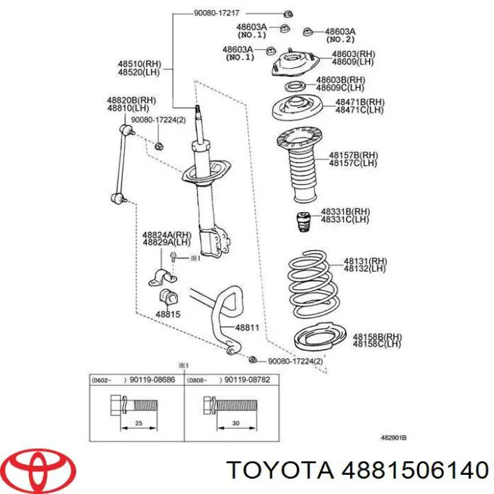 4881506140 Toyota Tuleja stabilizatora przedniego