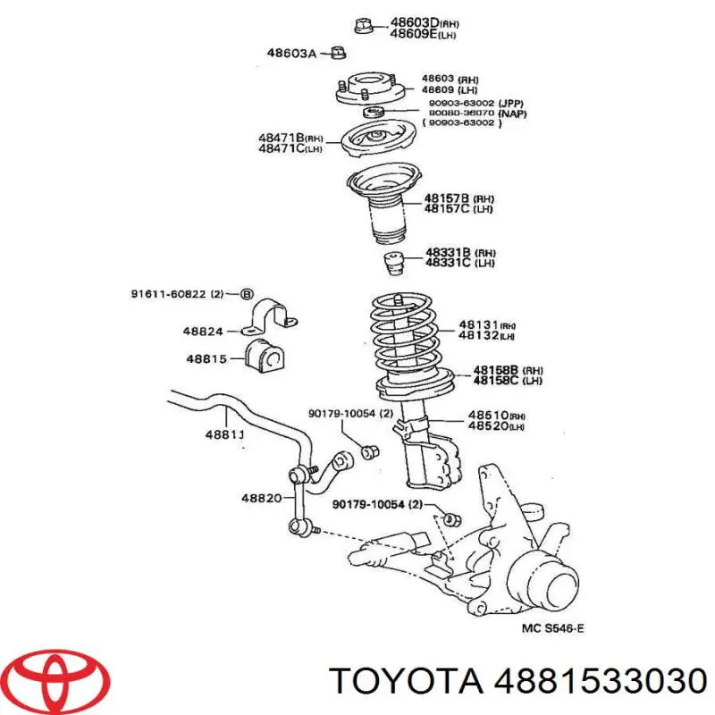 Tuleja stabilizatora przedniego Toyota Camry (V10)