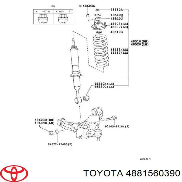 4881560390 Toyota Tuleja stabilizatora przedniego