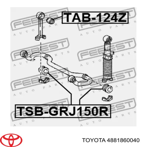 Tuleja stabilizatora tylnego Toyota 4881860040 cena, od 7,97 USD