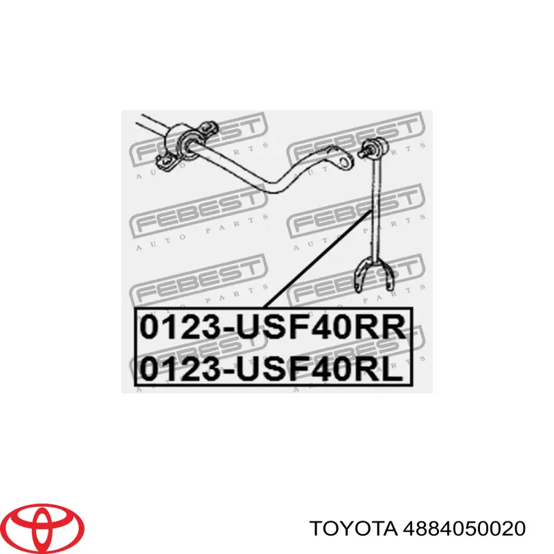 4884050020 Toyota Łącznik stabilizatora tylnego lewy