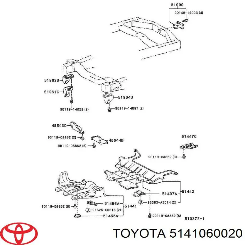 Osłona silnika, miski (przedziału silnika) Toyota Land Cruiser 100 SUV (J10) (1998 - 2005) cena, od 941,87 USD