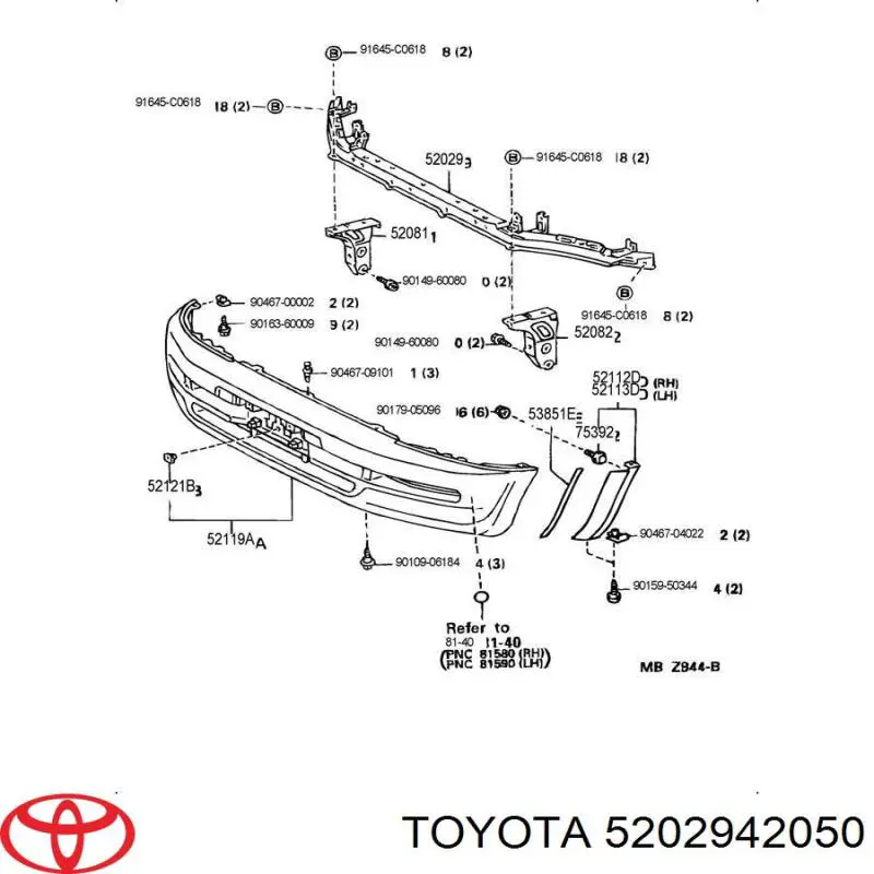 Wzmocnienie zderzaka przedniego Toyota RAV4 I SUV (XA) (1994 - 2000) cena, od 39,87 USD