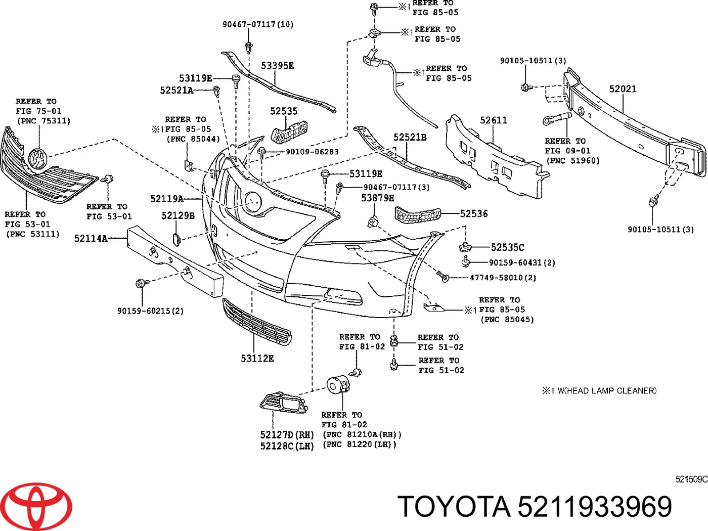 5211933969 Toyota Zderzak przedni