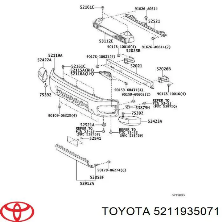 Do koszyka 5211935071 Toyota Zderzak przedni