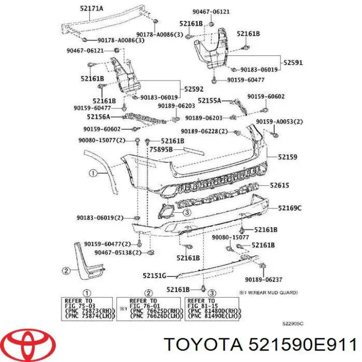 Zderzak tylny Toyota Highlander III SUV (U5) (2013 - 2021) cena, od 87,59 USD