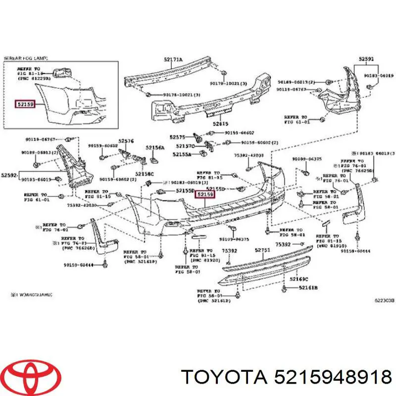 5215948918 Toyota Zderzak tylny
