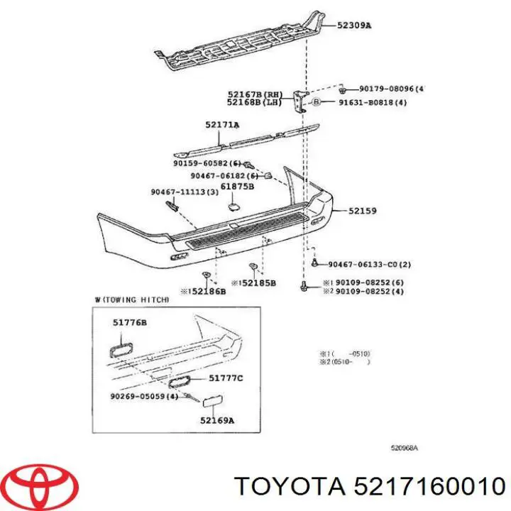 Wzmocnienie zderzaka tylnego Lexus LX 470 SUV (UZJ100) (2002 - 2007) cena, od 55,58 USD