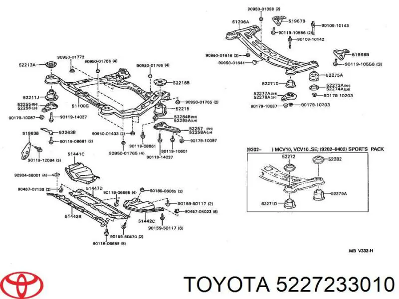 Silentblock tylnej belki Toyota Camry IV sedana (V20) (1996 - 2001) cena, od 42,48 USD