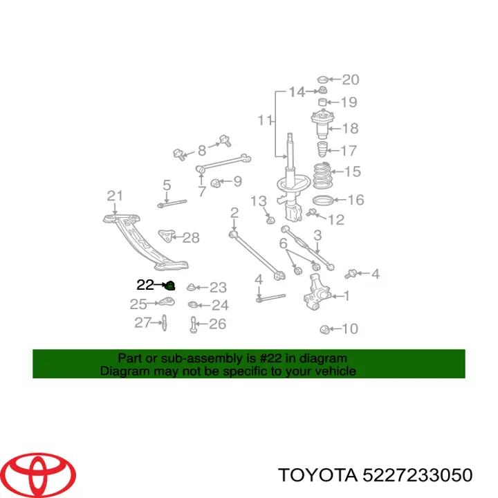 Silentblock tylnej belki Toyota 5227233050 cena, od 19,17 USD
