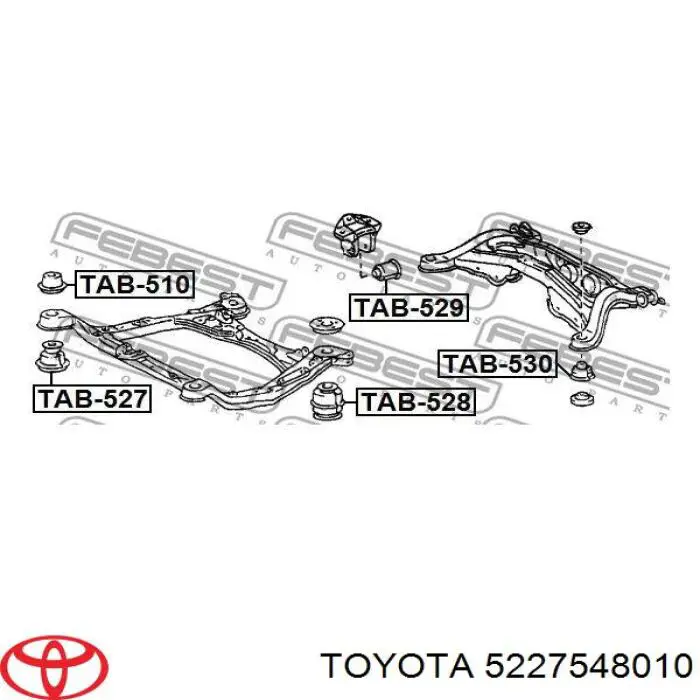 Silentblock tylnej belki Toyota 5227548010 cena, od 33,02 USD