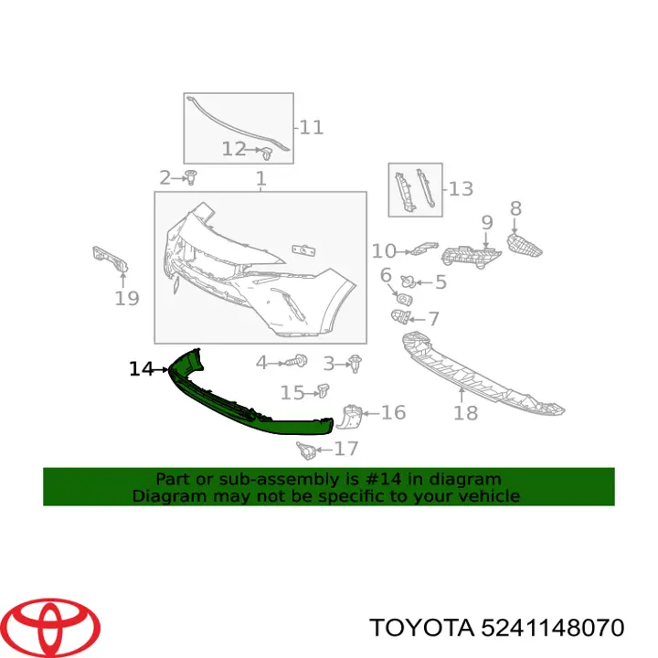 5241148070 Toyota Spojler zderzaka przedniego