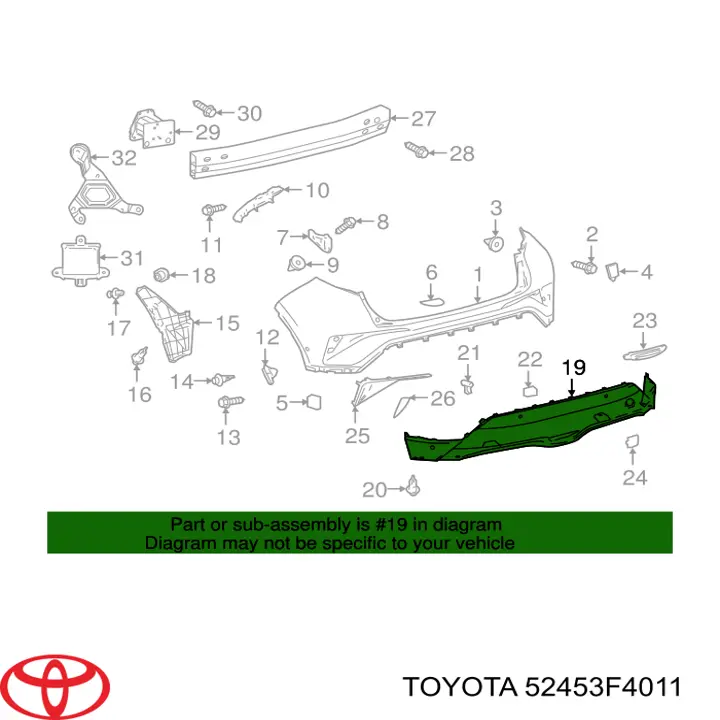 Spojler tylnego zderzaka Toyota 52453F4021 cena, od 263,73 USD