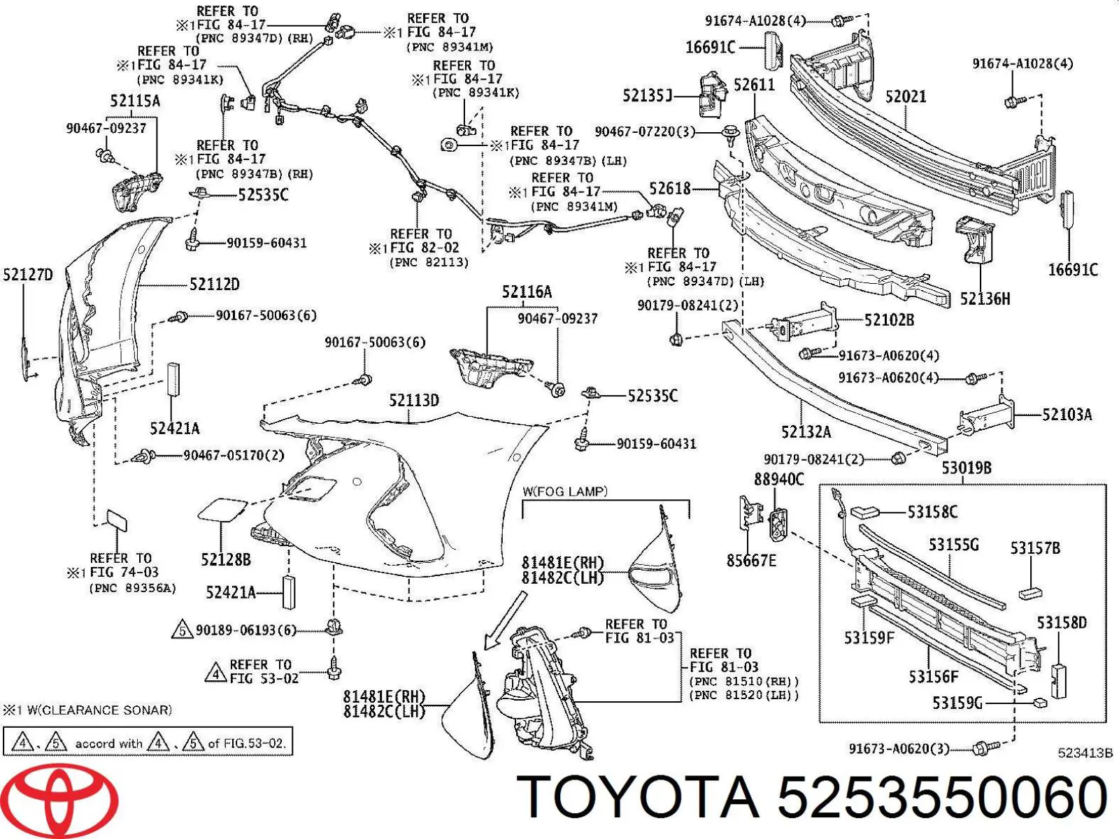 Spinka mocowania zderzaka przedniego Toyota 5253550060 cena, od 1,74 USD