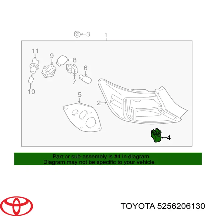 5256206130 Toyota Klips do montażu tylnej lampy