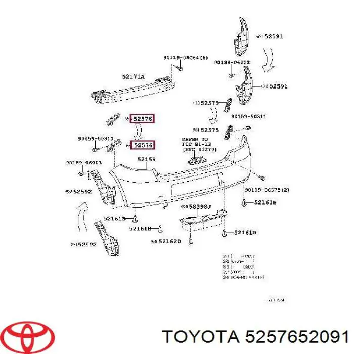 Wspornik zderzaka przedniego lewy Toyota Yaris (SP90)