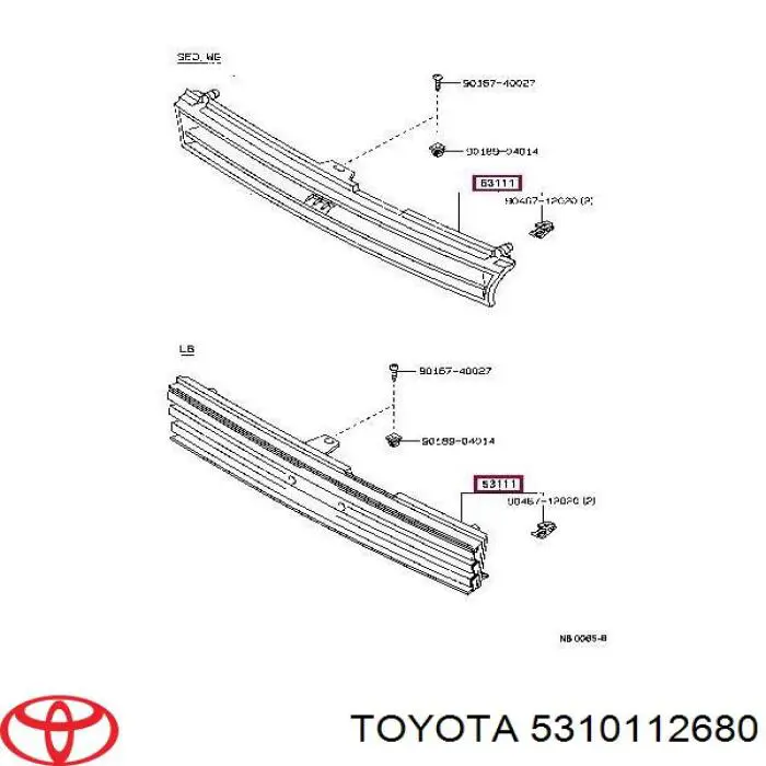5310112680 Toyota Atrapa chłodnicy