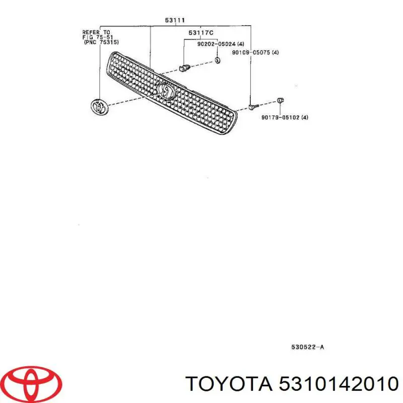 Do koszyka Atrapa chłodnicy Toyota RAV4 I XA
