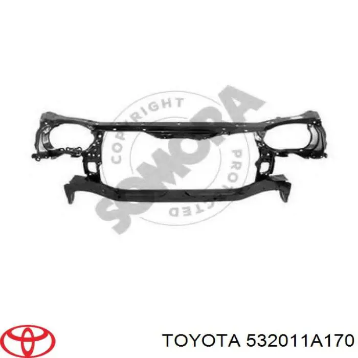 Osłona chłodnicy kompletna (panel mocowania reflektorów) Toyota 532011A170 cena, od 615,24 USD