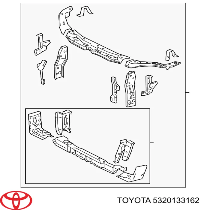 Osłona chłodnicy kompletna (panel mocowania reflektorów) Toyota 5320133160 cena, od 797,16 USD