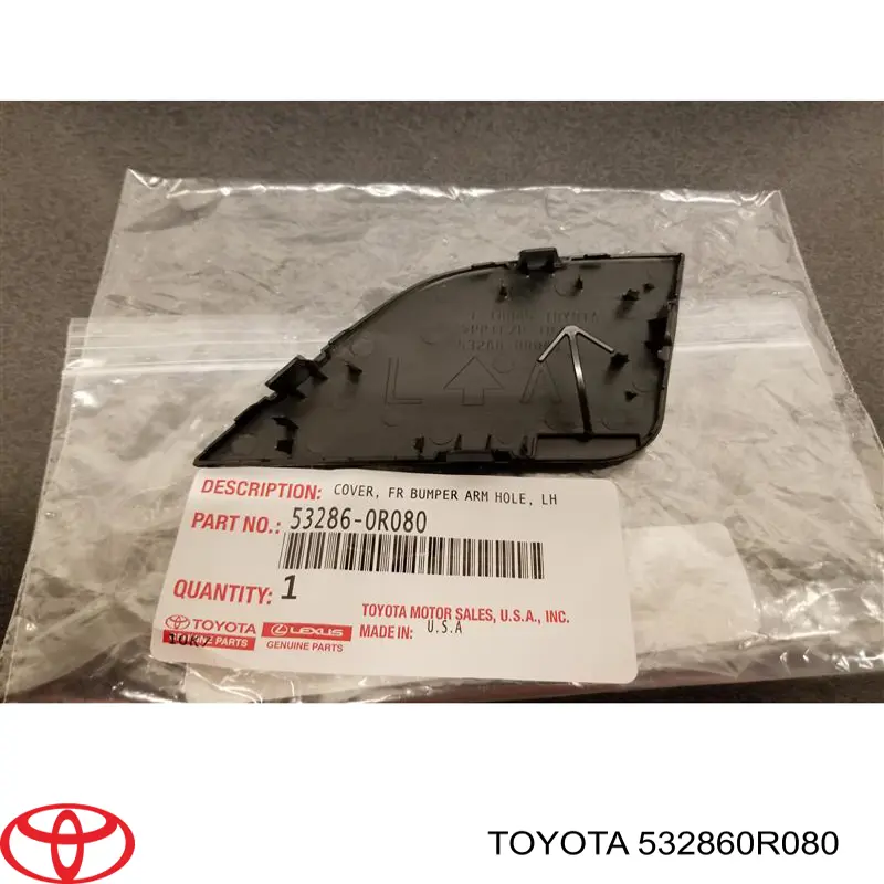 Zaślepka zderzaka haka holowniczego przednia lewa Toyota 532860R080 cena, od 7,77 USD