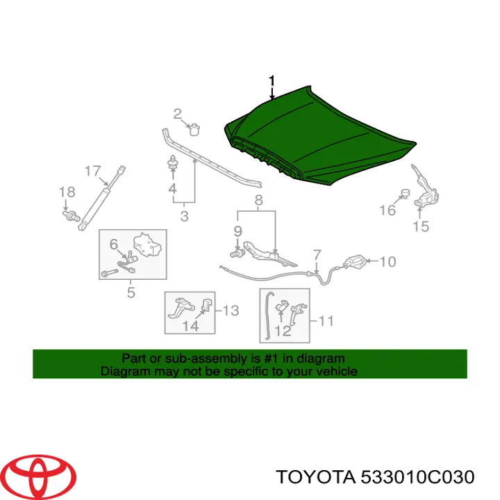 Maska silnika Toyota Tundra ulec poprawie (K5, K6) (2006 - 2021) cena, od 251,84 USD
