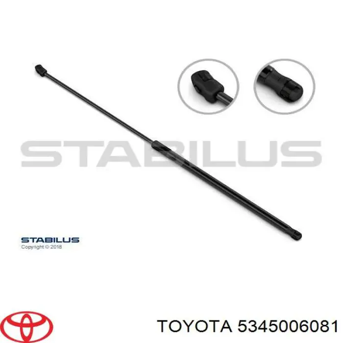 5345006081 Toyota Amortyzator maski lewy = siłownik maski lewy