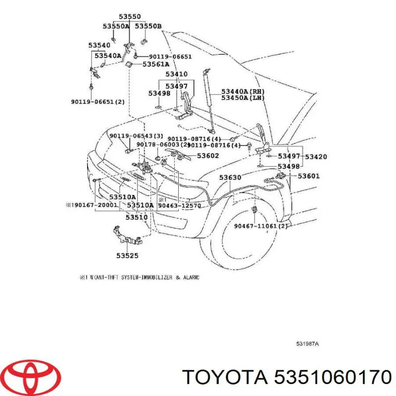 Zamek maski do Lexus GX 470 