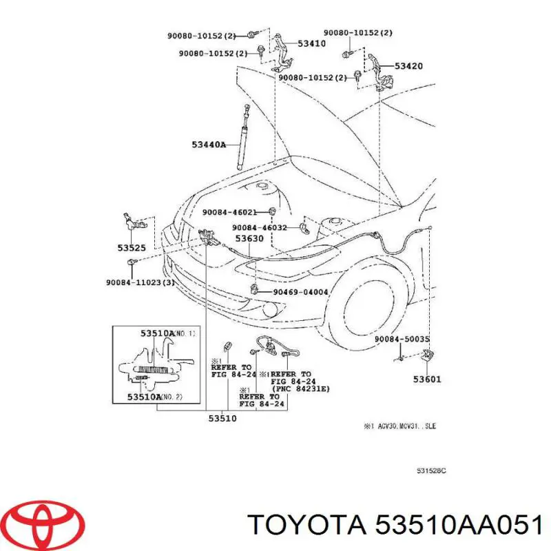 Zamek maski do Toyota Solara  V3