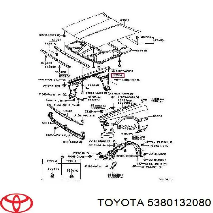 Błotnik przedni prawy Toyota Camry II sedana (V2) (1986 - 1991) cena, od 584,08 USD