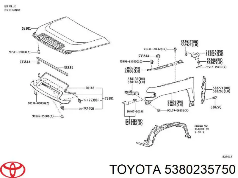 Błotnik przedni lewy Toyota Fj Cruiser SUV (GSJ1) (2006 - 2018) cena, od 80,23 USD