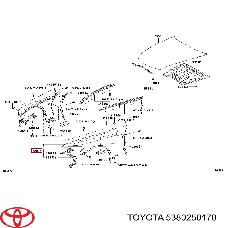 Błotnik przedni lewy do Lexus LS 460/460L USF4