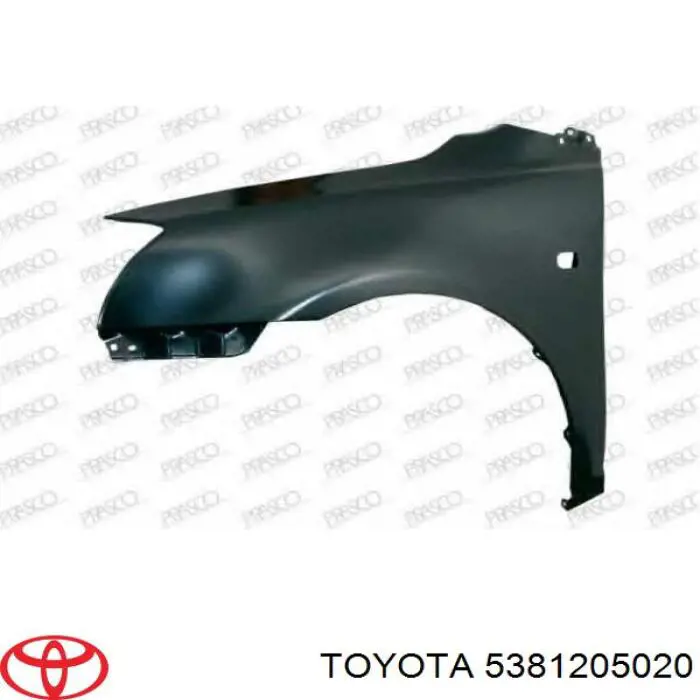 Błotnik przedni lewy Toyota 5381205020 cena, od 68,49 USD