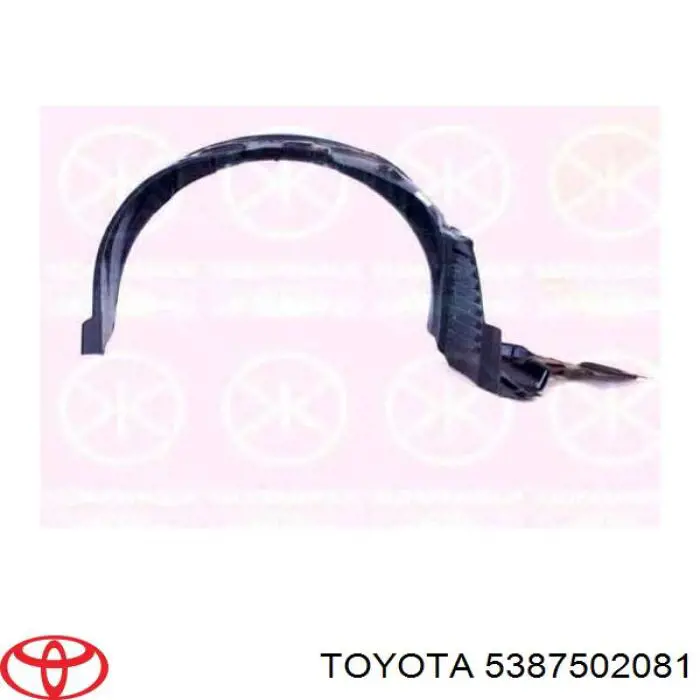 Do koszyka 5387502081 Toyota Nadkole błotnika przedniego prawe