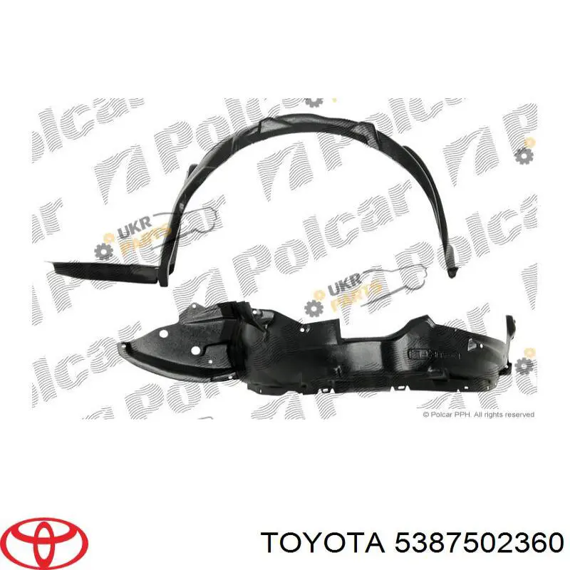 5387502360 Toyota Nadkole błotnika przedniego prawe