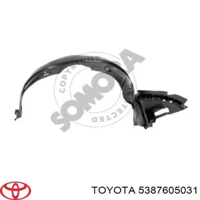 Do koszyka 5387605050 Toyota Nadkole błotnika przedniego lewe