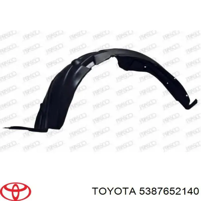 Do koszyka 5387652141 Toyota Nadkole błotnika przedniego lewe