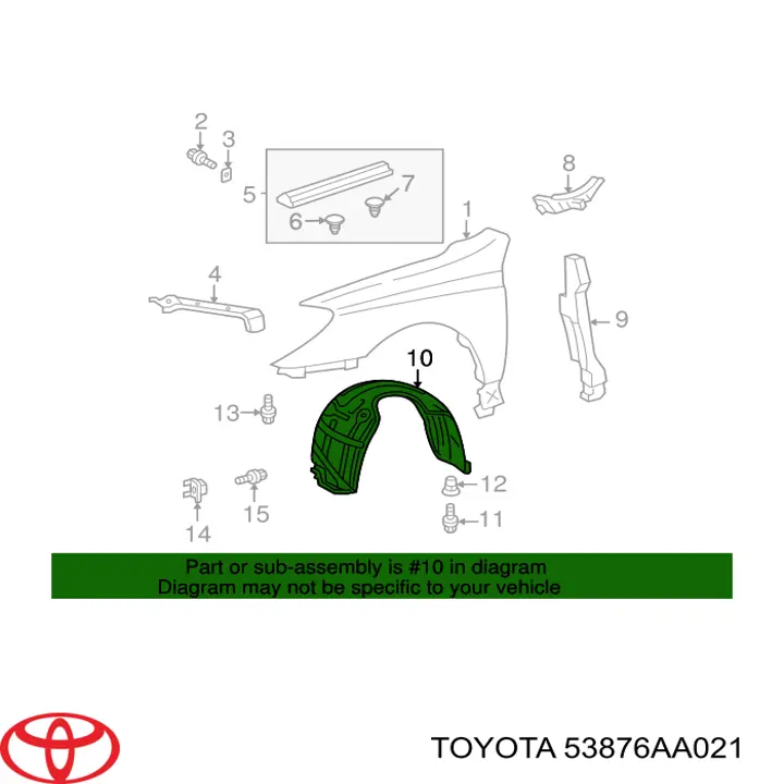 Nadkole błotnika przedniego lewe do Toyota Solara  V3