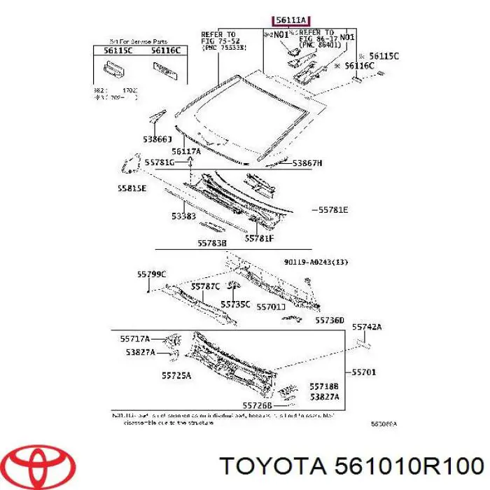 Szyba przednia Toyota RAV4 IV SUV (A4) (2012 - 2019) cena, od 61,55 USD