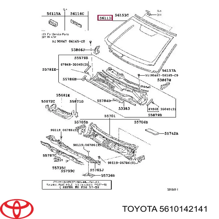 5610142140 Toyota Szyba przednia